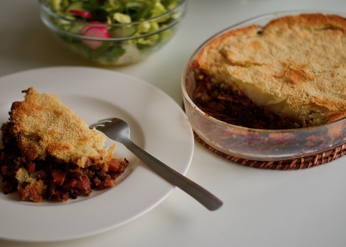 Vegan French style Shepherd’s pie (hachis Parmentier)